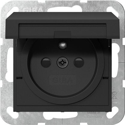 Gira - Steckdose Steckd. Erdstift KD+SH 4488005 Schwarz
