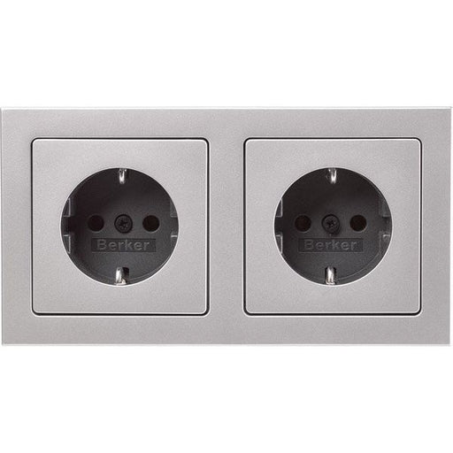 Berker - Steckdose Steckdosen-Kom SCHUKO 2f m 47206094 Ra Q.3 alu