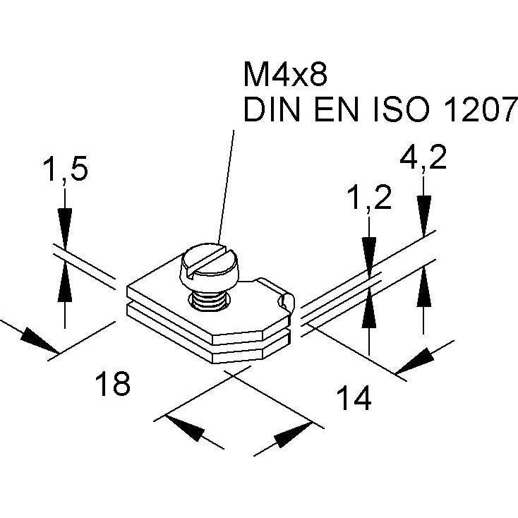 Niedax - Gleitmutter Gleitmuttern GNL 204/8 − 100 Stück