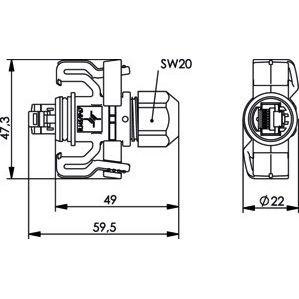 Telegärtner - Modularer Steckverbinder RJ45-Stecker 100023013 8-pol. 8(8) IP67