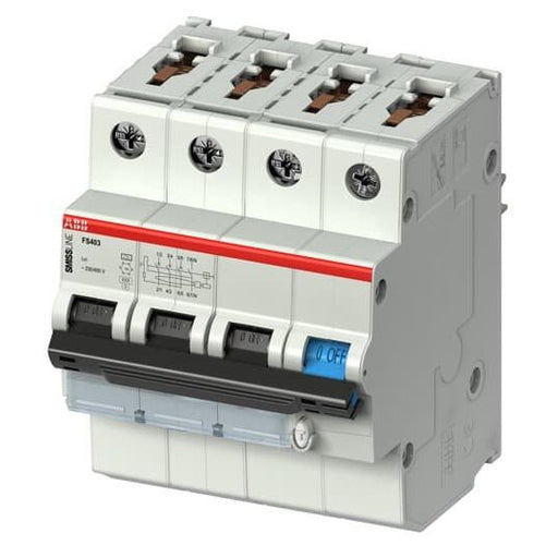 ABB Stotz S&J - Kombination FI-Schalter/Leitungsschutzschalter FI-LS Schalter FS403E-C10/0.03 0mA,6kA,3PN,steckbar