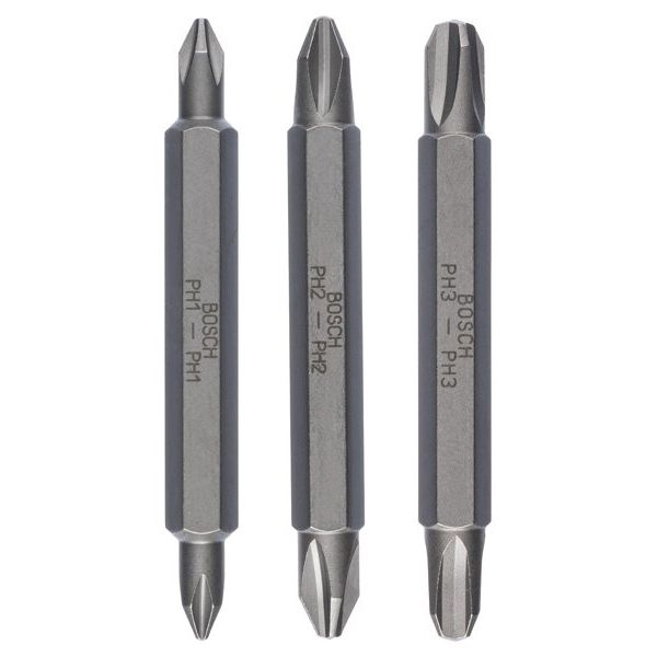 Bosch - Bit-Set Doppelklingenbit-Set, 2607001748 3-teilig PH1 PH1 PH2
