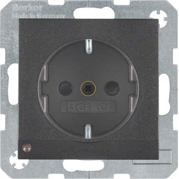 Berker - Steckdose SCHUKO-Steckdose anth/matt 41091606 LED-Orientierungsl