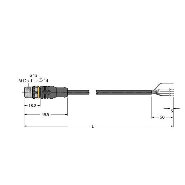 Turck - Konfektioniertes Sensor-Aktor-Kabel Aktuator- u. Sensorleitung RSC5.501T-2/TXL PUR