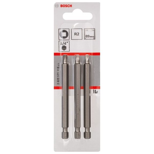 Bosch - Bit Schrauberbit Extra-Hart 2608521118 R2, 89 mm, 3er-Pack