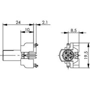 Telegärtner - Modularer Steckverbinder STX M12x1 EBB D-kod. 100007553 Cat.5 − 20 Stück