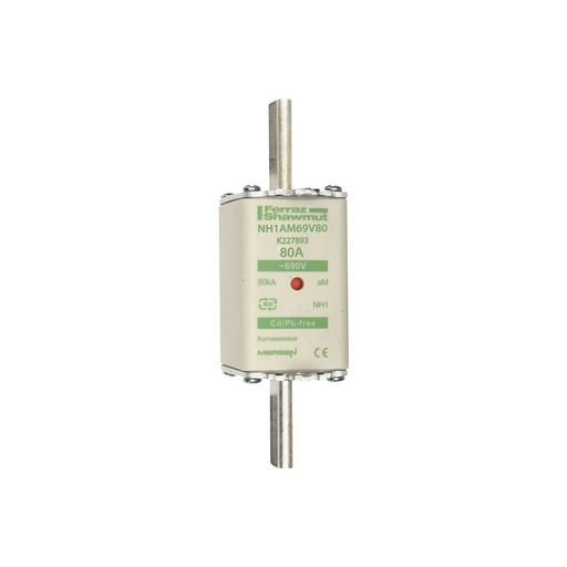 Mersen - Messersicherung Sicherungseinsatz NH aM NH1AM69V80 Gr.1 80A sfü KM − 3 Stück