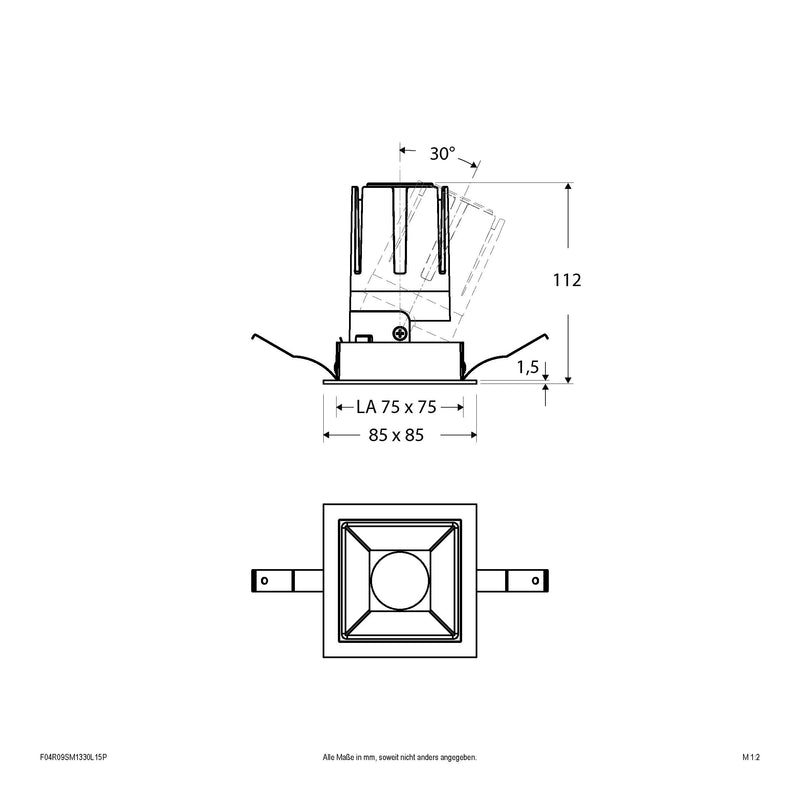 EVN Lichttechnik - Downlight/Strahler/Flutlicht LED-Einbauleuchte modular F04R09SM1330L15P Konfigurationstype