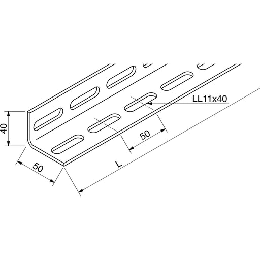 Rico - Stiel/Profilschiene Montagewinkel 16F4-4500-A L40x50 gelocht