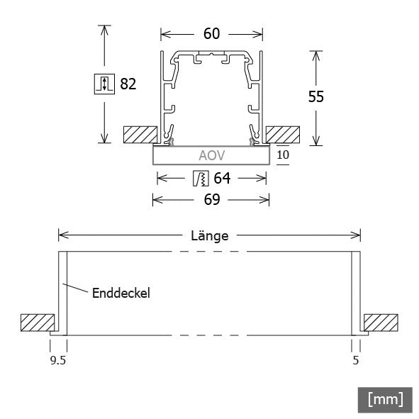 LTS Licht&Leuchten - Decken-/Wandleuchte LED-Einbauleuchte MLR060108302AOVDA.ws 830, DALI, ws