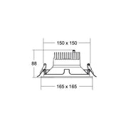 Brumberg Leuchten - Downlight/Strahler/Flutlicht LED-Einbaudownlight 230V 40643175DA 3500K, quadratisch
