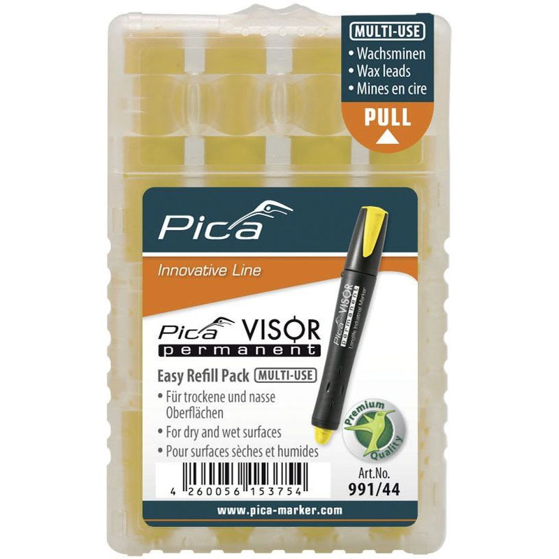 Pica-Marker - Markierungsstift VISOR Ersatzminen 991/44 (VE4) permanent, gelb − 5 Packung