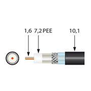 Televes - Koaxialkabel Koax-Erdkabel EK1672plus R100 schwarz − 100 Meter