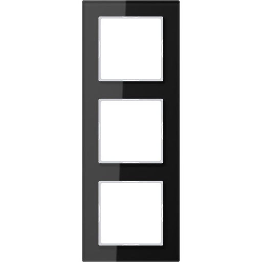Jung - Abdeckrahmen Glasrahmen 3-fach sw AC 583 GL SW waage/senkrecht