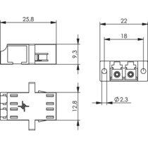Telegärtner - LWL-Kupplung LC-Duplex Kupplung Flansch 100007158 türkis Bronzehülse − 1 Stück