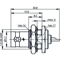 Telegärtner - Koax-Steckverbinder BNC-Einbaubuchse 100023540 75Ohm löt − 5 Stück