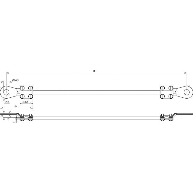DEHN - Zubehör/Ersatzteile für Erdung und Blitzschutz Erdungsleitung EL16L705M2KSG10 16mm2/L 7,0m schw
