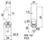 OBO Bettermann - Bügelschelle BS-W1-K-22 ALU 16-22mm − 50 Stück