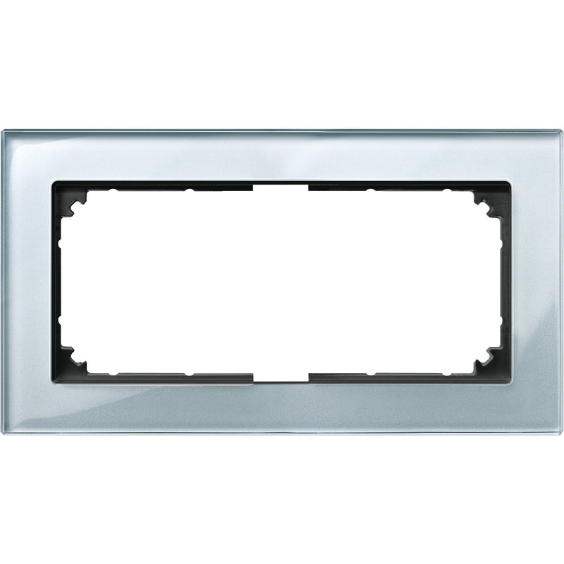 Merten - Abdeckrahmen Rahmen Glas 2f.diam/si 487860 ohne Mittelsteg
