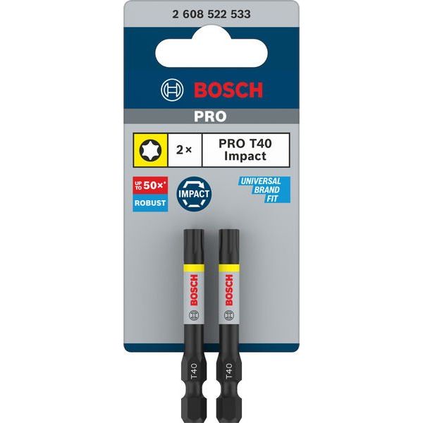 Bosch - Bit PRO Impact Bit, T40 2608522533VE(2) 55 mm, 2-tlg