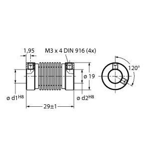 Turck - Zubehör/Ersatzteile für Befehlsgeräte Balgkupplung RCS-19-06-06