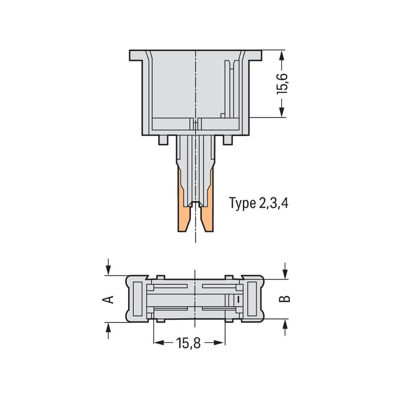 WAGO - Bauelementestecker Leerstecker 10mm 280-803 − 50 Stück
