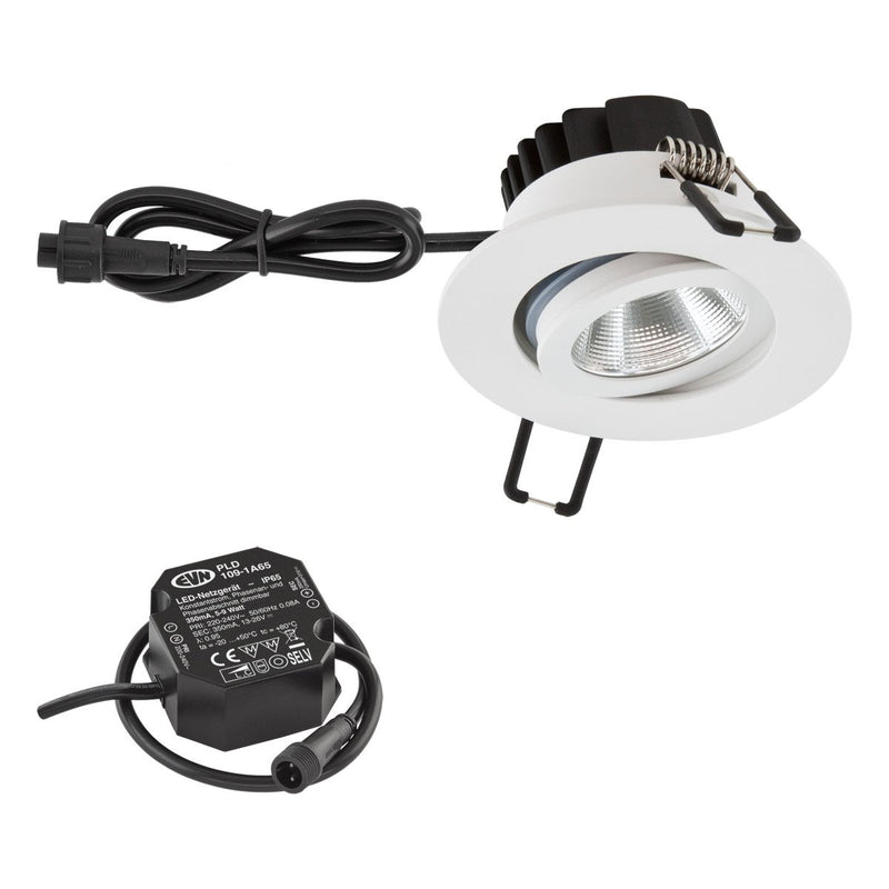 EVN Lichttechnik - Downlight/Strahler/Flutlicht LED-Einbauleuchte IP65 PC650N601D2W D2W ws