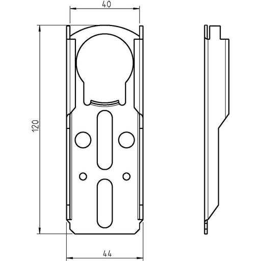 DELTA DORE - Zubehör/Ersatzteile für Tor-/Rollladenantriebe Gegenlager 4020 f. Fertigkasten