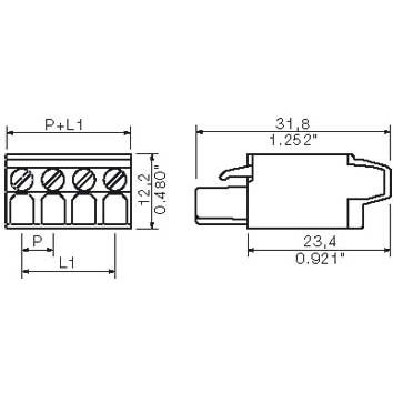 Weidmüller - Kabelsteckverbinder für Leiterplattensteckverbinder LP Verbinder Raster 5.08 BLT 5.08/6 SN OR − 60 Stück