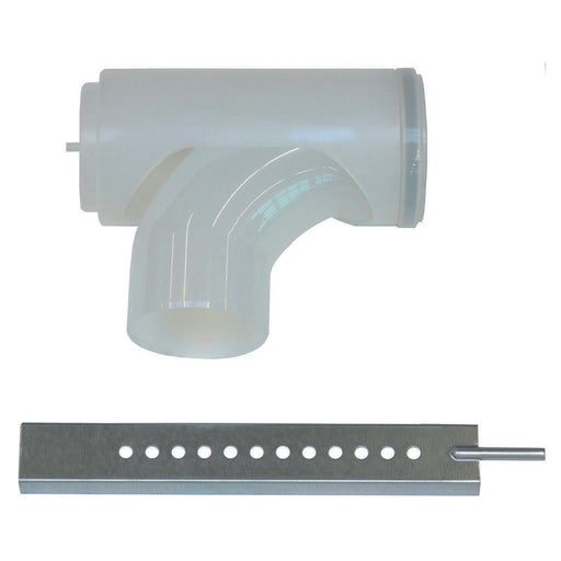 Vaillant - Einwandiges Abgasformstück 2 Anschlüsse Stützbogen 0020106388 87Grad 110mm PP