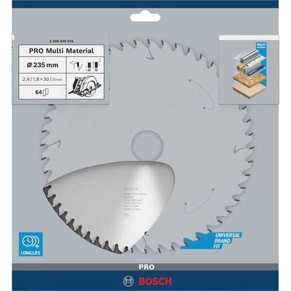 Bosch - Kreissägeblatt PRO Multi Material 2608640514 Kreissägeblatt 235 x