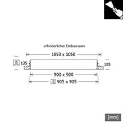 LTS Licht&Leuchten - Decken-/Wandleuchte LED-Einbauleuchte PLL 55.900.30.2/DALI 112W 3000K 8400lm