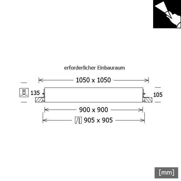 LTS Licht&Leuchten - Decken-/Wandleuchte LED-Einbauleuchte PLL 55.900.30.2/DALI 112W 3000K 8400lm