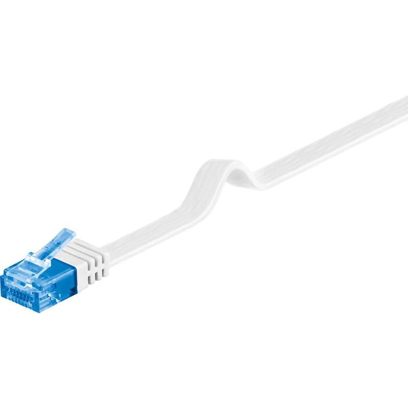 Goobay - Patchkabel Kupfer Flachkabel U/UTP Cat6a 96347 weiß 5m