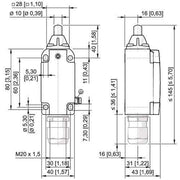 Stahl - Einzelpositionsschalter Positionsschalter 8074/2-1-W-40 S/Ö Stößel