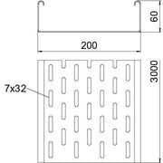 OBO Bettermann - Kabelrinne SKS 620 FT 60x200mm − 3 Meter