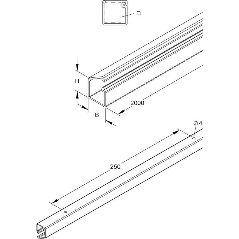 HKL - Leitungsführungskanal Minikanal cws LCD51.6 4.5x9 − 2 Meter