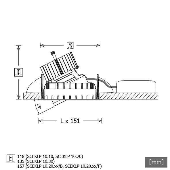 LTS Licht&Leuchten - Downlight/Strahler/Flutlicht LED-Einbaustrahler SCEKLP 10.3040.50 si Scene1 830 50°