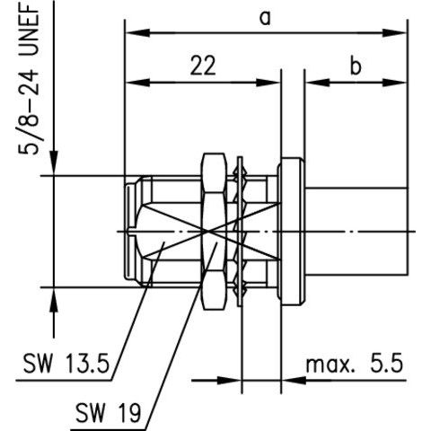Telegärtner - Koax-Steckverbinder N-Kabeleinbaubuchse Crimp 100023997 RG-213/U crimp/crimp