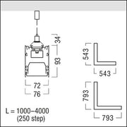 Zumtobel Group - Decken-/Wandleuchte Eck-Kanal f.LED-Lichtlinie SLN2-C CL #42946426 930, schwarz
