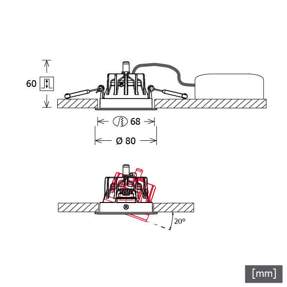 LTS Licht&Leuchten - Downlight/Strahler/Flutlicht LED-Einbaustrahler FLIR 100.1030.15 ws 3000K 830 15Gr