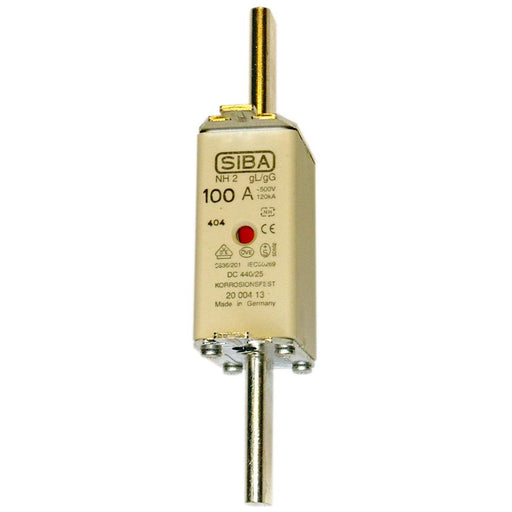 Siba - Messersicherung NH-Sicherungseinsatz 2000413.100 100A NH2/0 gG 500V − 3 Stück