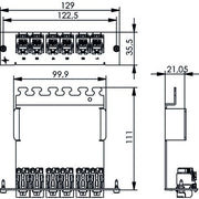 Telegärtner - Patchpanel Kupfer 3 HU/7 PU Frontplatte 100006986 incl.6 AMJ-SL Module
