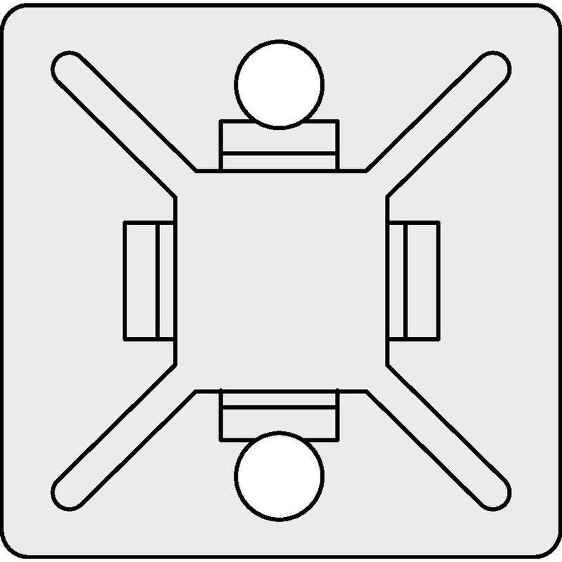 HellermannTyton - Befestigungssockel und -element für Kabelbinder Befestigungssockel MB4 PA66 WH 100 28x28mm − 100 Stück