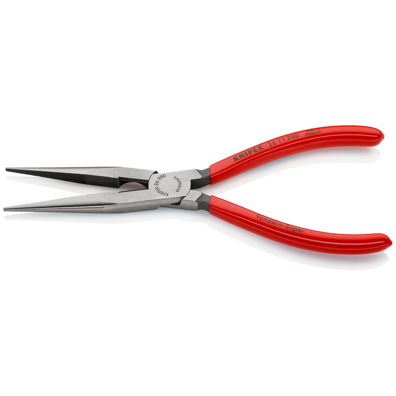 Knipex - Flachzange Flachrundzange 26 11 200 SB mit Schneide, 200mm