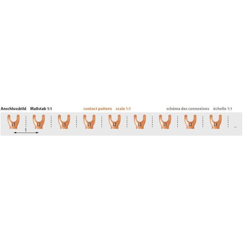 Pollmann - Phasenschiene Mini-Line-System G-3L-210 ML (12TE) − 25 Stück