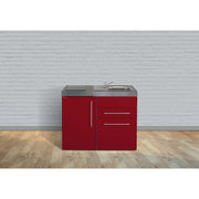 Stengel - Mini-Küche Miniküche Premiumline MPBR110SKSGKFliBreS Bordeauxrot