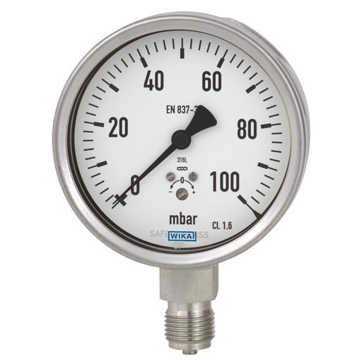 Wika Wiegand - Rohrfedermanometer KapsFedMano 632.50.160 VA 9809031 0..40mbarG1/2Bunt