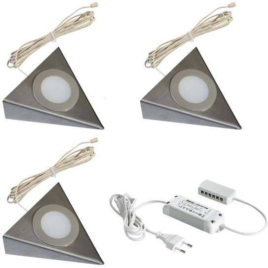 Hera - Decken-/Wandleuchte 3er-Set LED-UB-Leuchte 61055931102 2-LEDww eds+Trafo15W