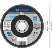 Bosch - Trenn-/Schleifscheibe PRO X571 2608607329 Fächerschleifscheibe